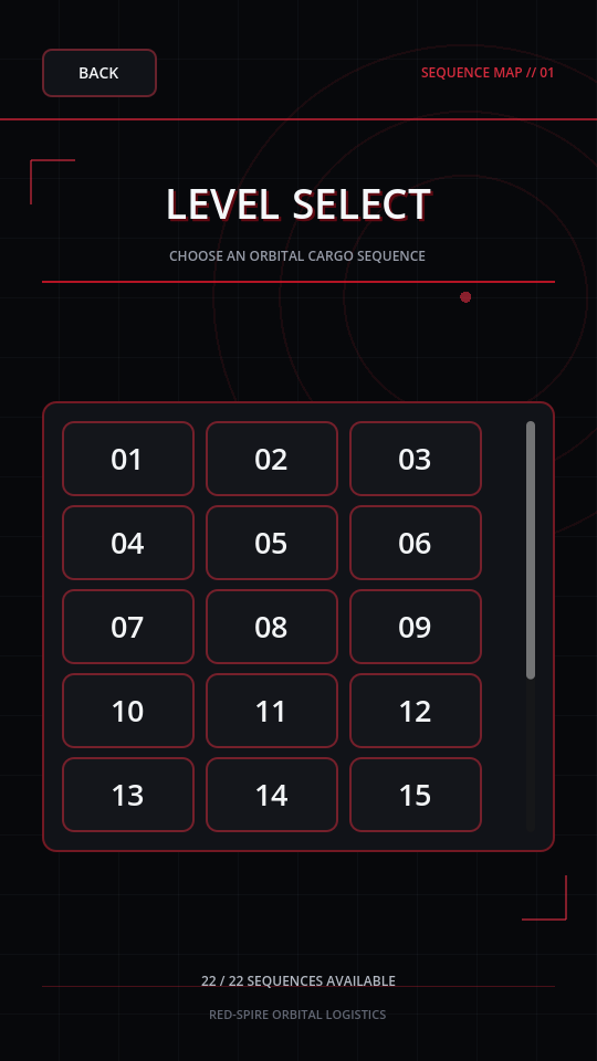 R.E.L.A.Y. handcrafted level selection interface